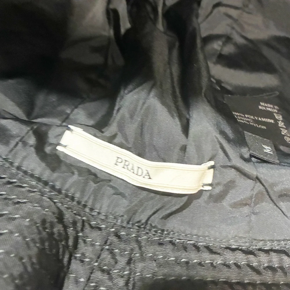 Prada Size Medium Black Quilted Bucket‎ Brimmed Hat Nylon